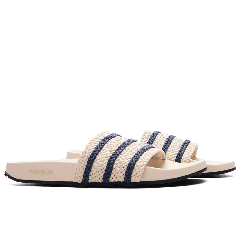 Adidas Originals x Wales Bonner Adilette - Wonder White/Night Indigo - Image 2