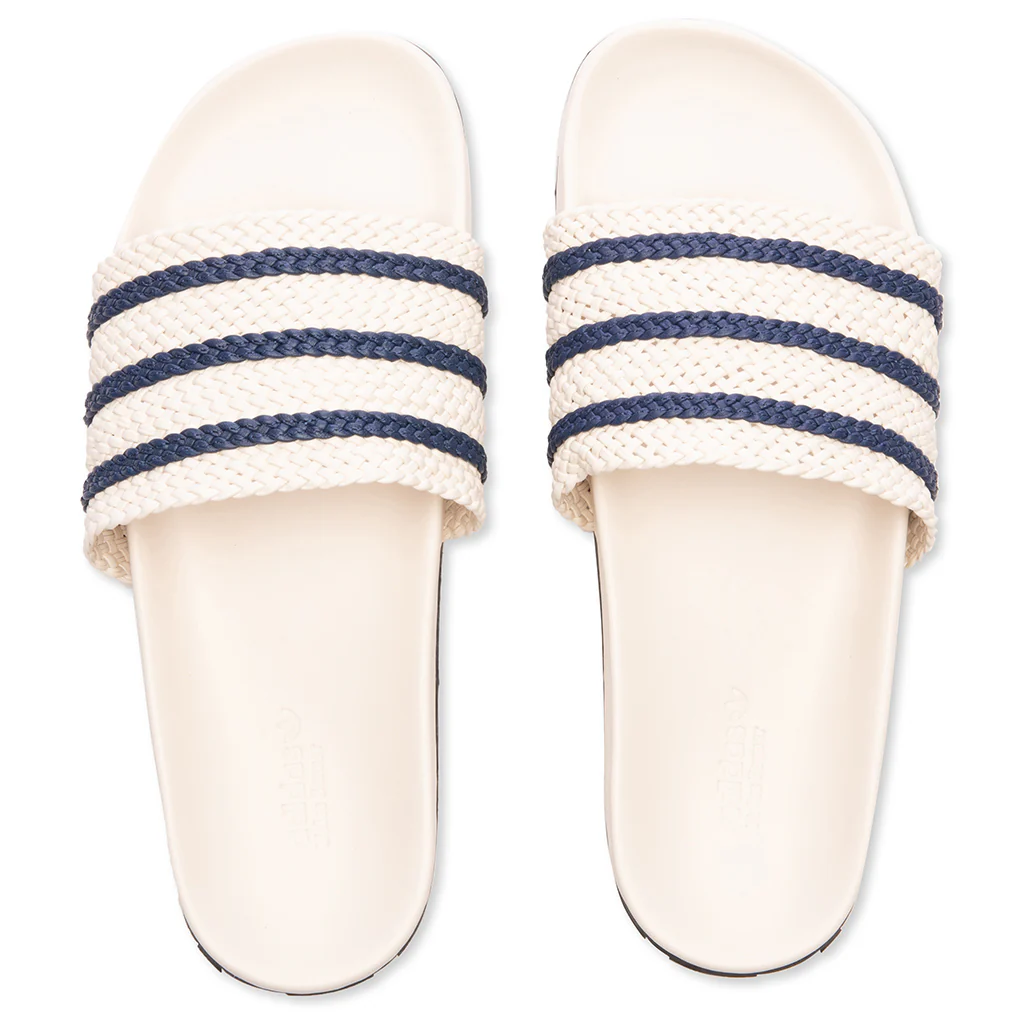 Adidas Originals x Wales Bonner Adilette - Wonder White/Night Indigo - Image 4