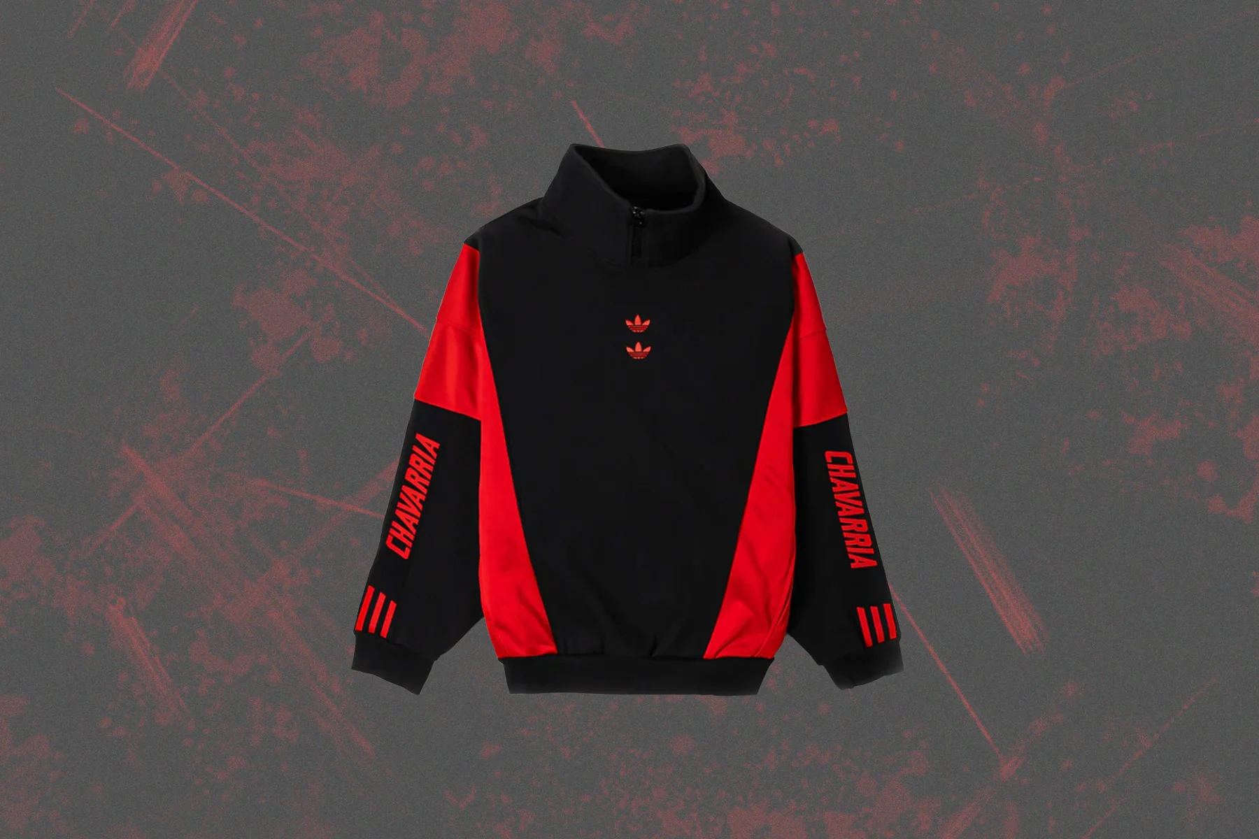 Adidas Originals x Willy Chavarria Watsonville Mockneck Sweater - Black/Red - Image 2