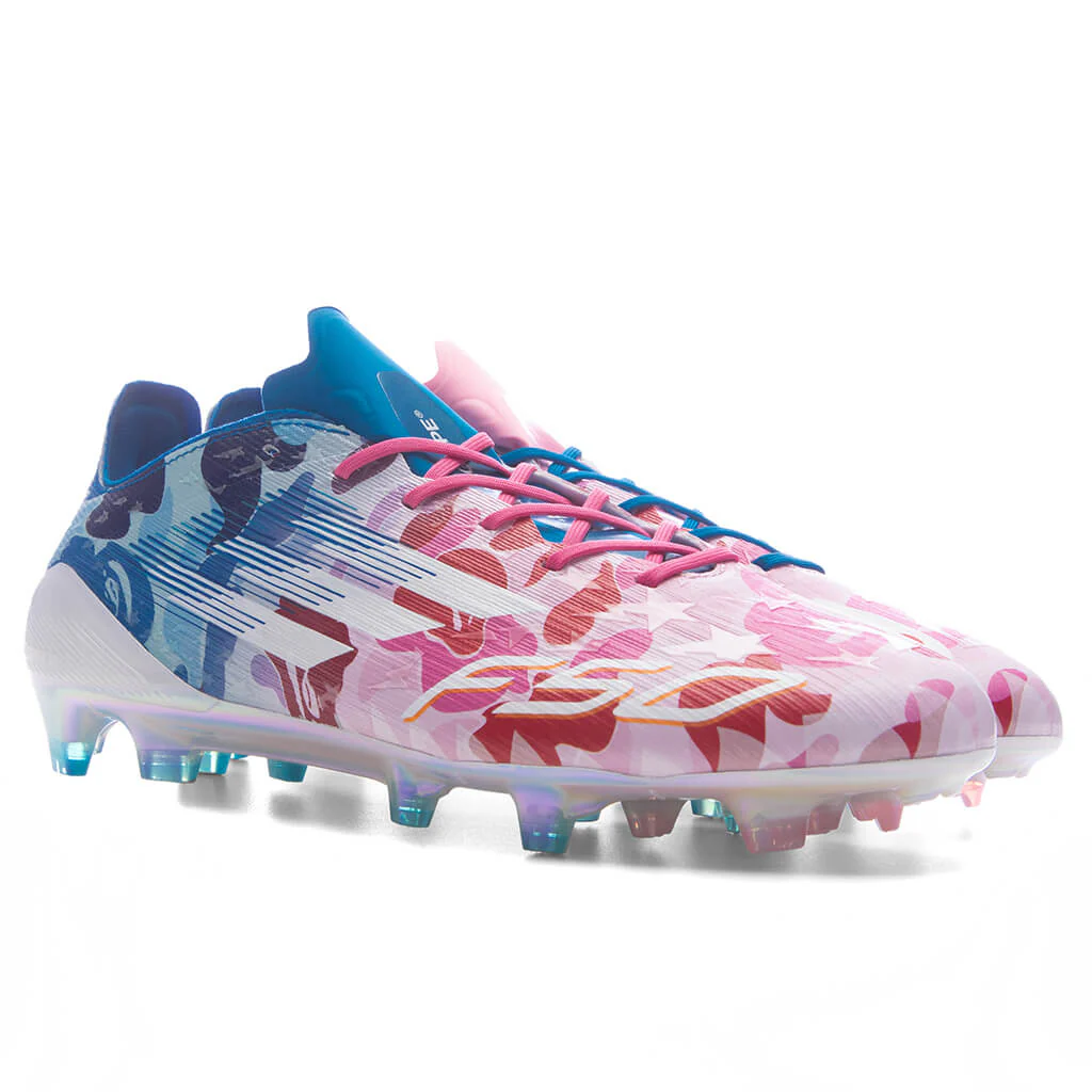 Adidas x BAPE F50 Elite Firm Ground Cleats - Clear Pink/Cloud White/Icey Blue - Image 2
