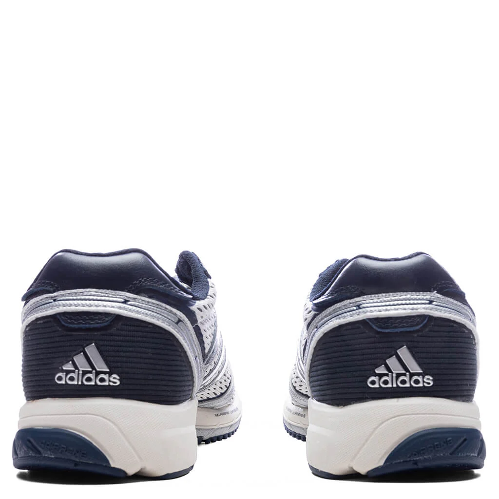 Adidas x Sporty & Rich Women's Adizero Adios - Cloud White/Collegiate Navy/Cloud White - Image 4