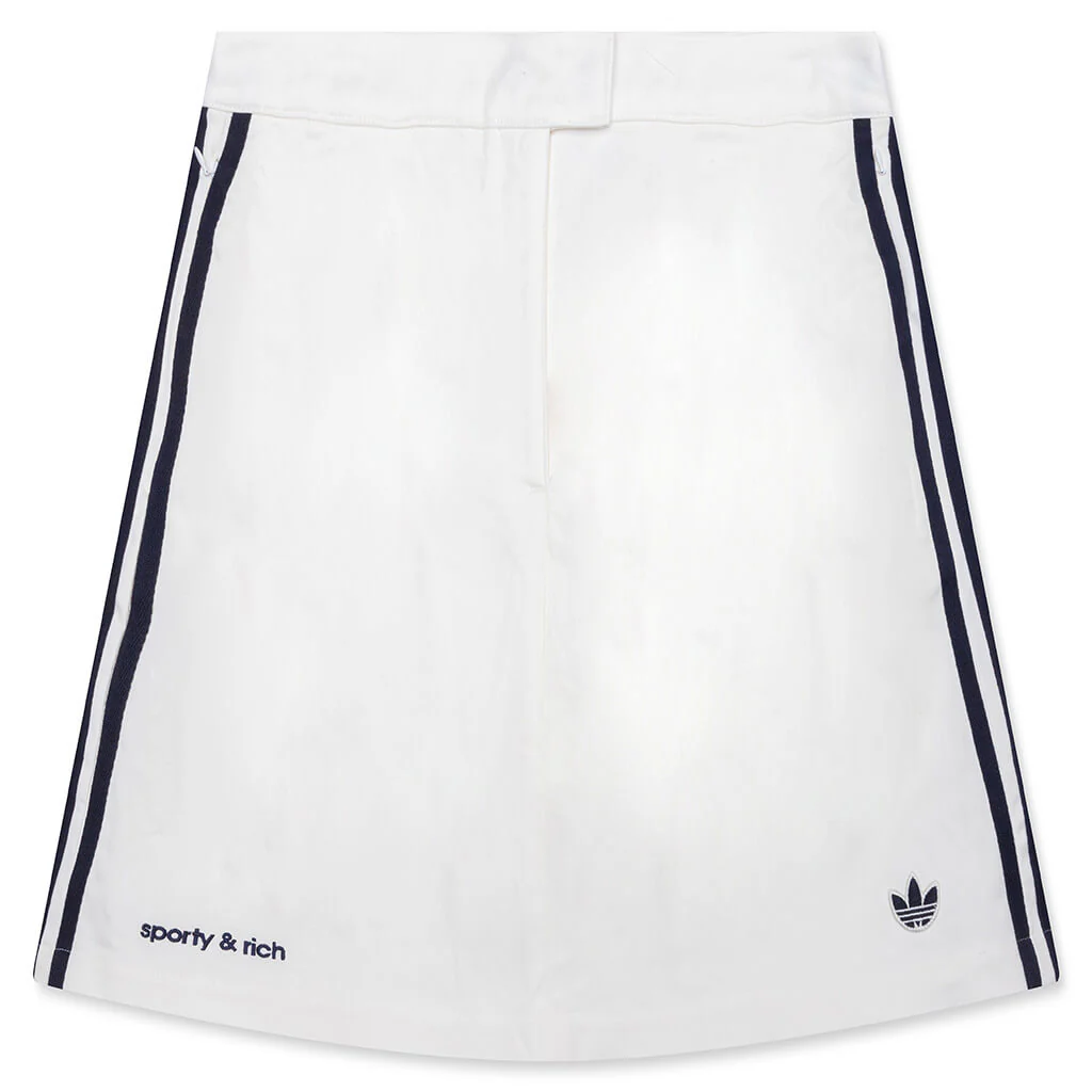 Women's Adidas x Sporty & Rich Skort - Core White/Night Navy