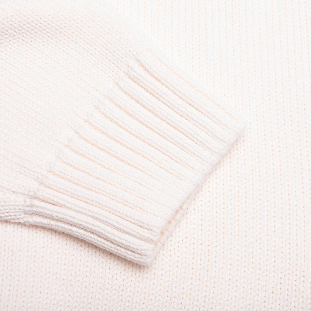 Women's Adidas x Sporty & Rich V-Neck Sweater - Off White/Night Navy - Image 5