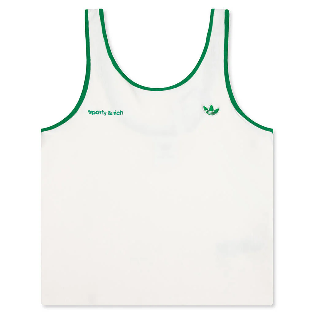 Women's Adidas x Sporty & Rich Tank Top - Off White/Green