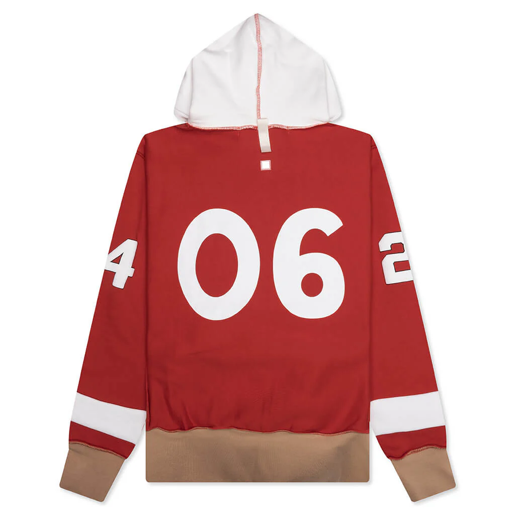 Birthstone Hooded Sweatshirt: 06 - Red/Brown - Image 2