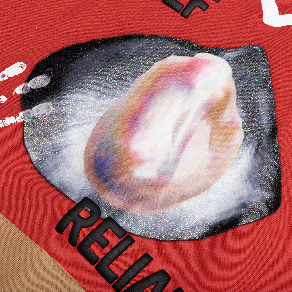 Birthstone Hooded Sweatshirt: 06 - Red/Brown - Image 4