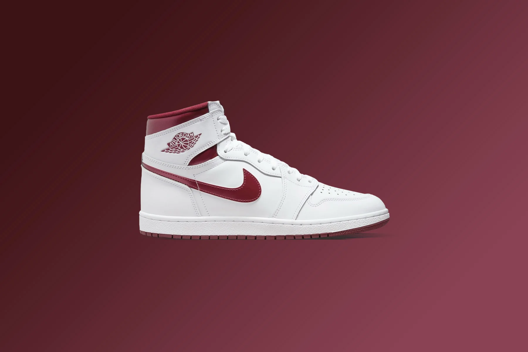 Air Jordan 1 High Retro '85 'Metallic Burgundy' - White/Team Red/White - Image 5