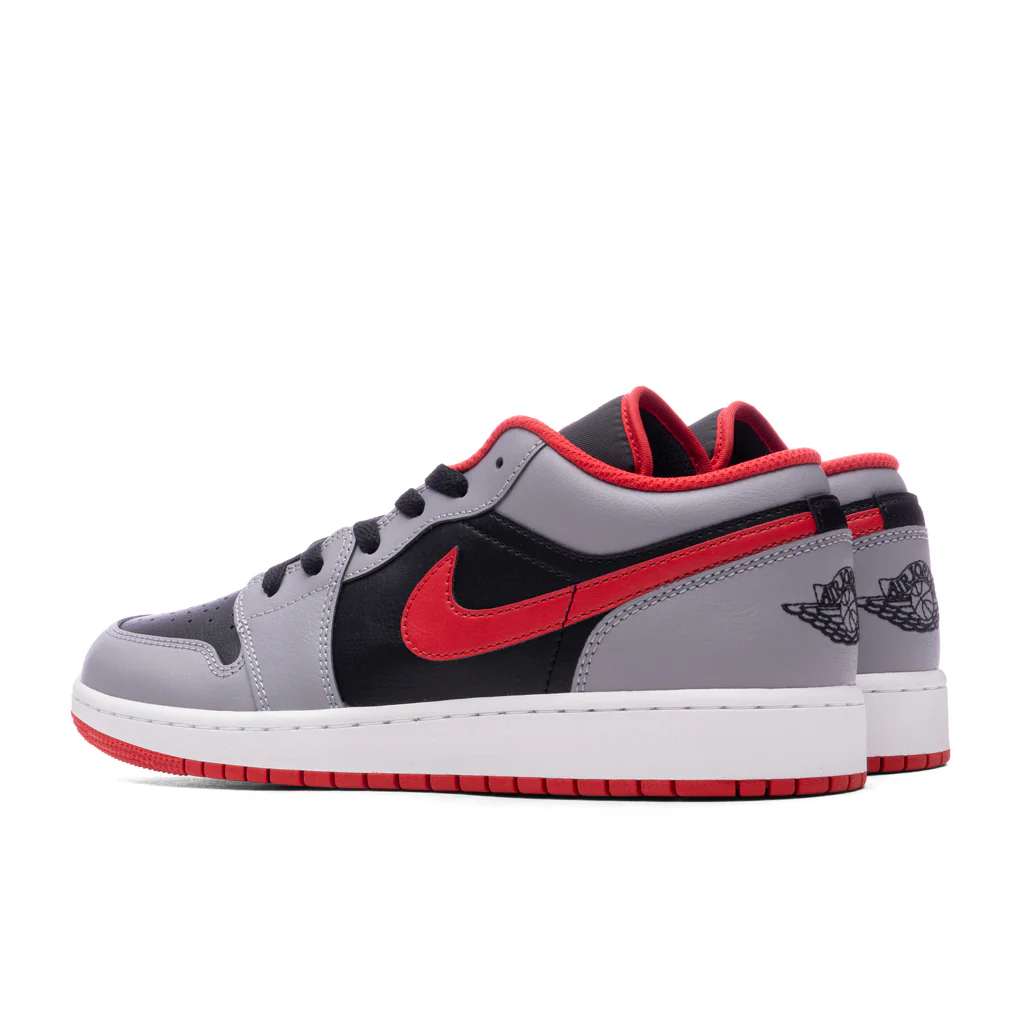 Air Jordan 1 Low (GS) - Black/Fire Red/Cement Grey/White - Image 3