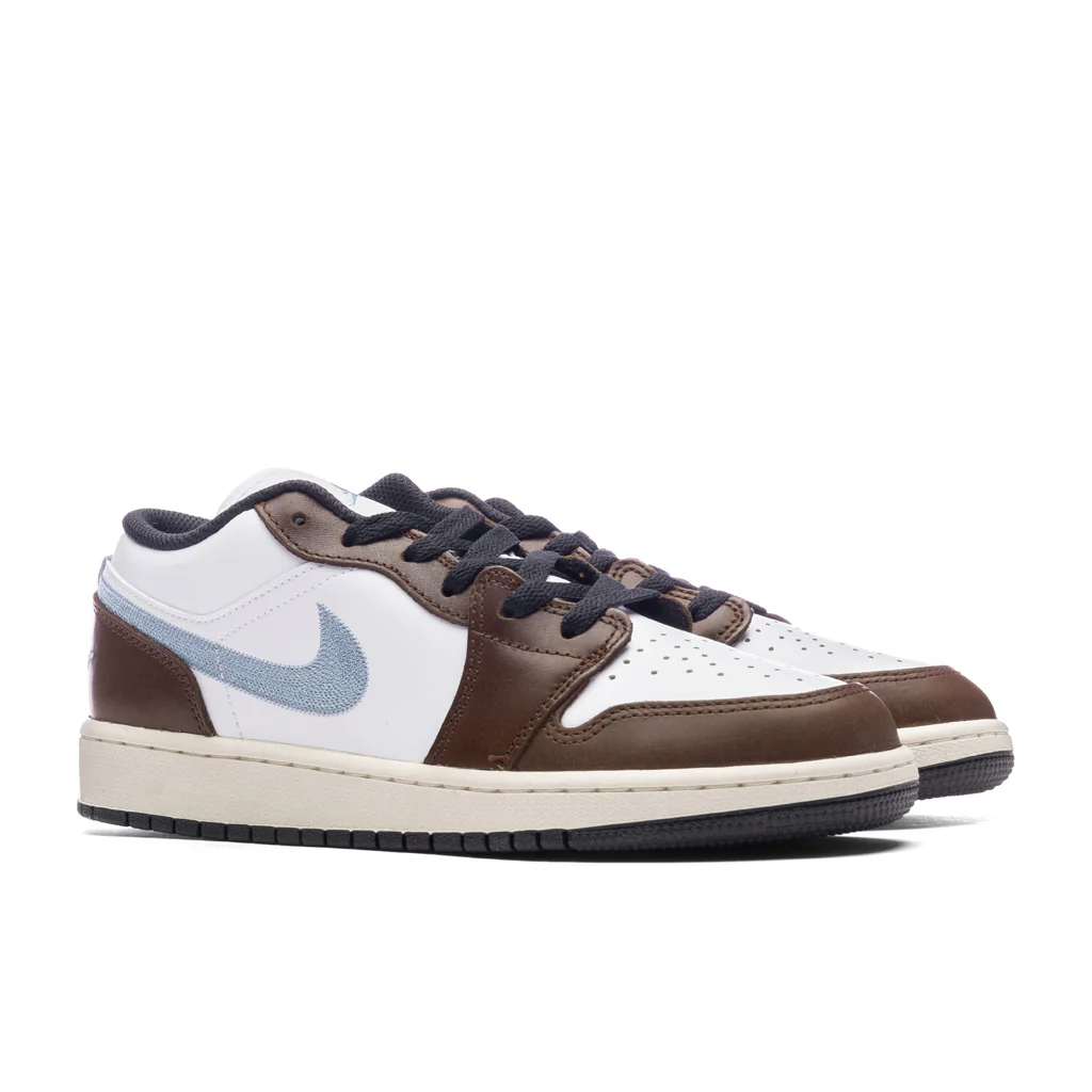 Air Jordan 1 Low SE (GS) - White/Blue Grey/Sail - Image 2