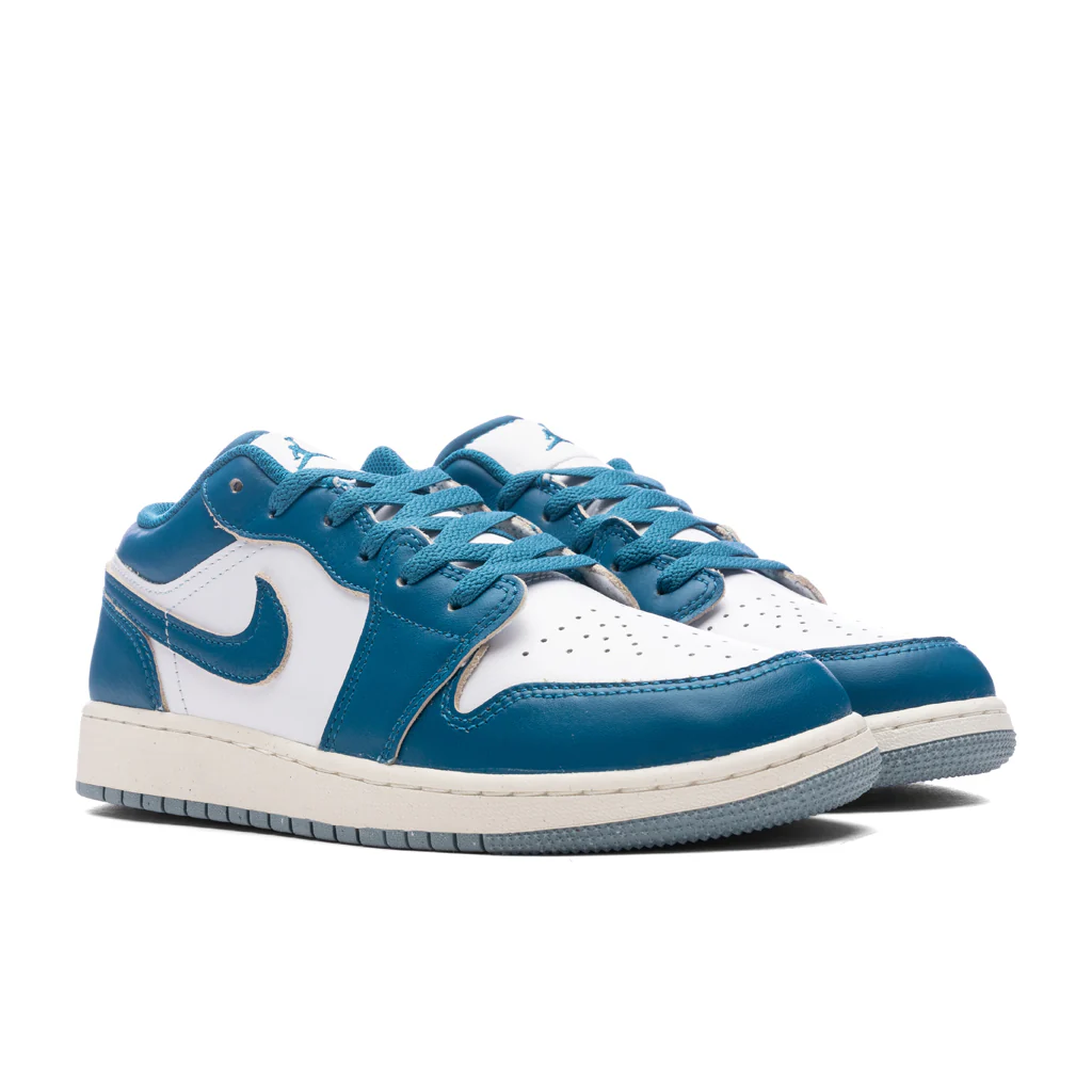 Air Jordan 1 Low SE (GS) - White/Industrial Blue/Blue Grey - Image 2