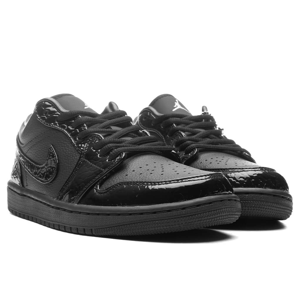 Women's Air Jordan 1 Low SE - Black/Black/White/Metallic Silver - Image 2