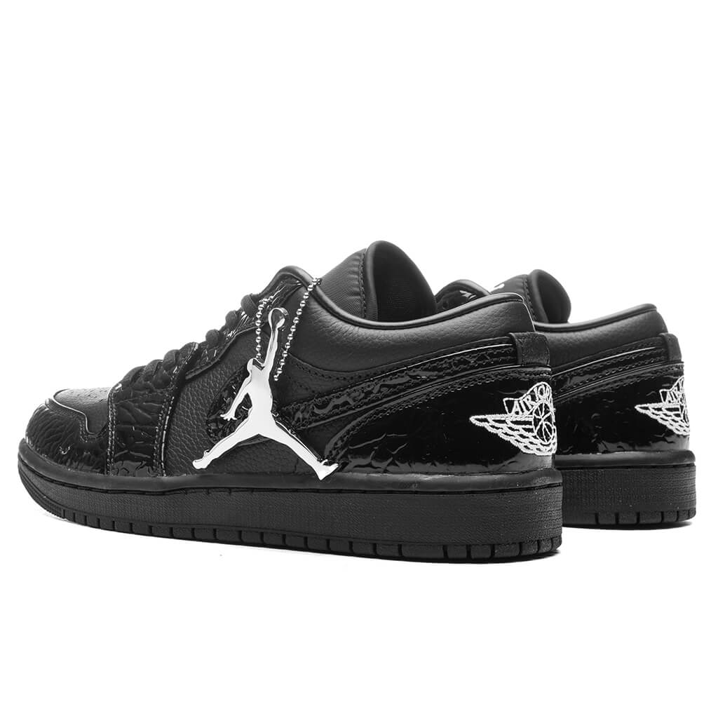 Women's Air Jordan 1 Low SE - Black/Black/White/Metallic Silver - Image 3