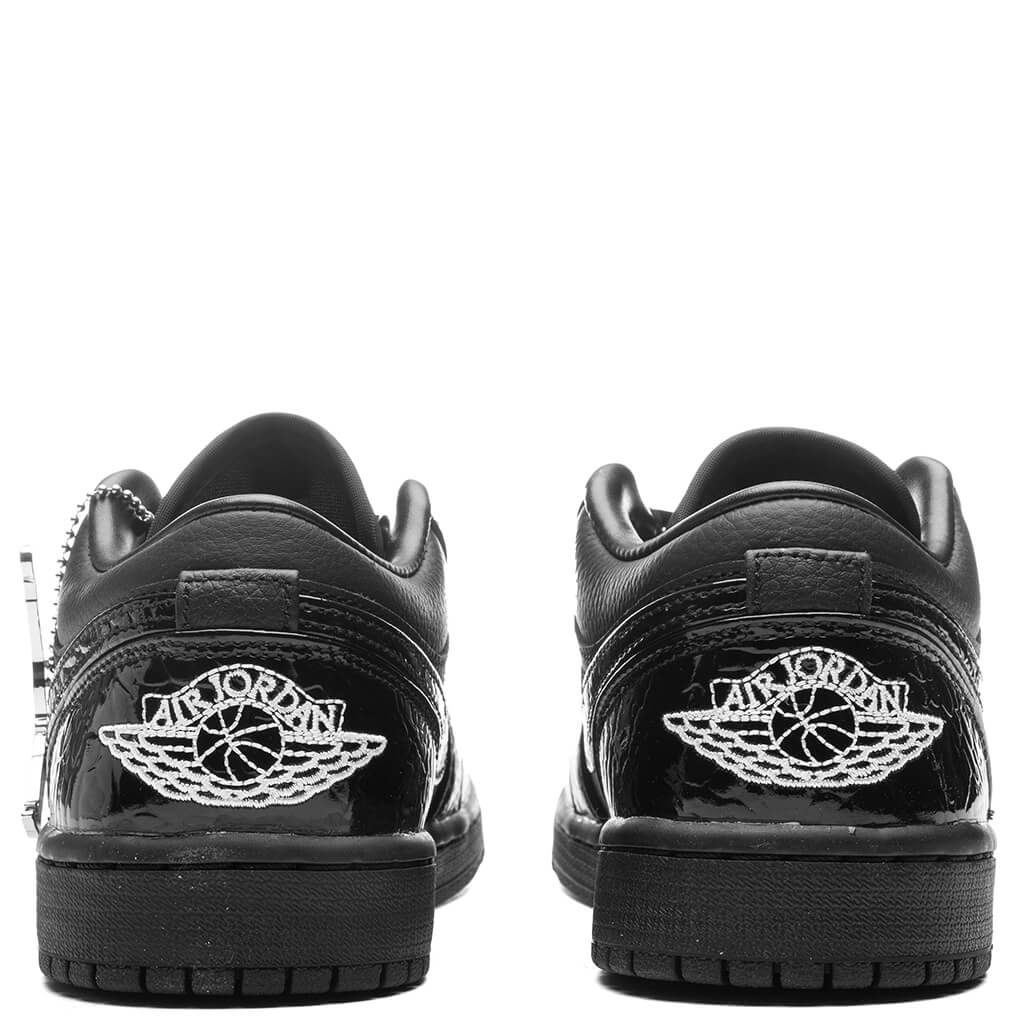 Women's Air Jordan 1 Low SE - Black/Black/White/Metallic Silver - Image 4