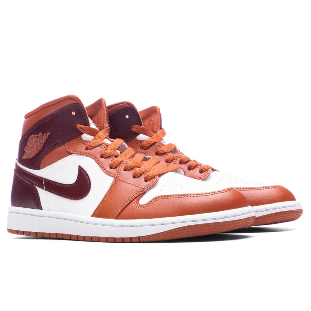 Women's Air Jordan 1 Mid - Dusty Peach/Night Maroon/Sail - Image 2