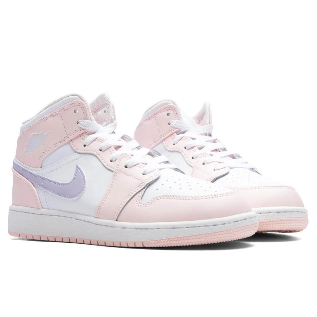 Air Jordan 1 Mid (GS) - Pink Wash/Violet Frost/White - Image 2