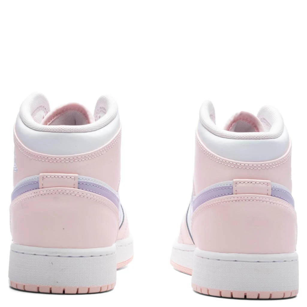 Air Jordan 1 Mid (GS) - Pink Wash/Violet Frost/White - Image 4