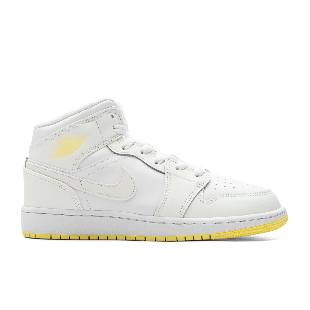 Air Jordan 1 Mid (GS) - Sail/Light Laser Orange/White