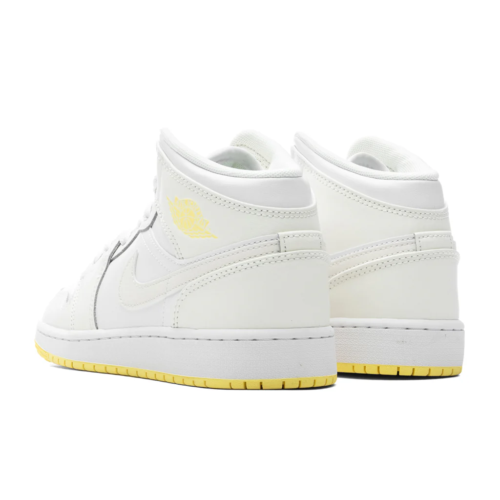 Air Jordan 1 Mid (GS) - Sail/Light Laser Orange/White - Image 3