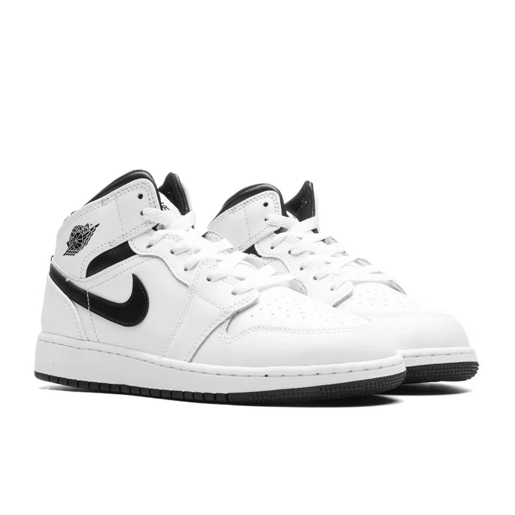 Air Jordan 1 Mid (GS) - White/Black - Image 2