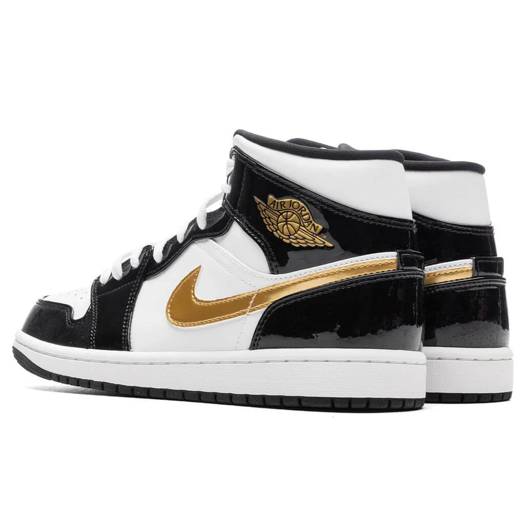Air Jordan 1 Mid SE - Black/Metallic Gold/White - Image 3