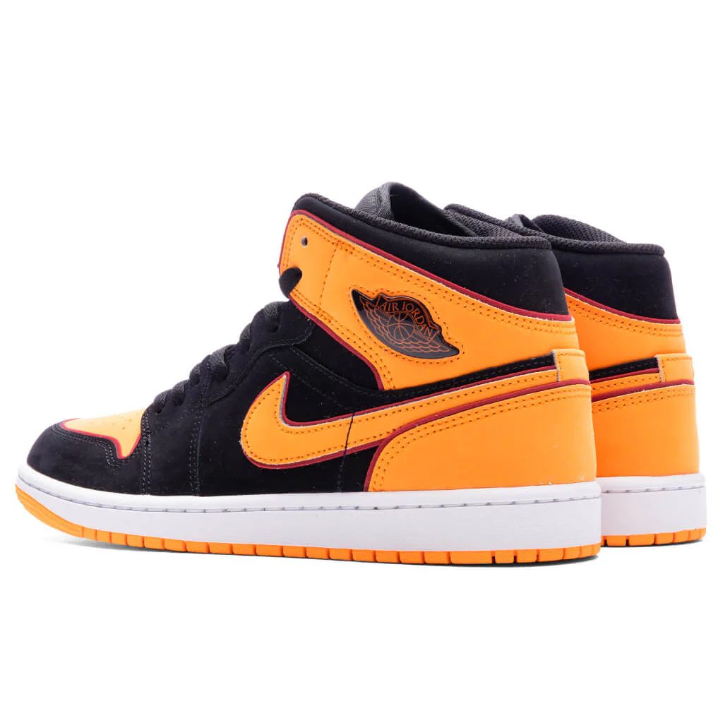 Air Jordan 1 Mid SE - Black/Vivid Orange/Cardinal Red - Image 3