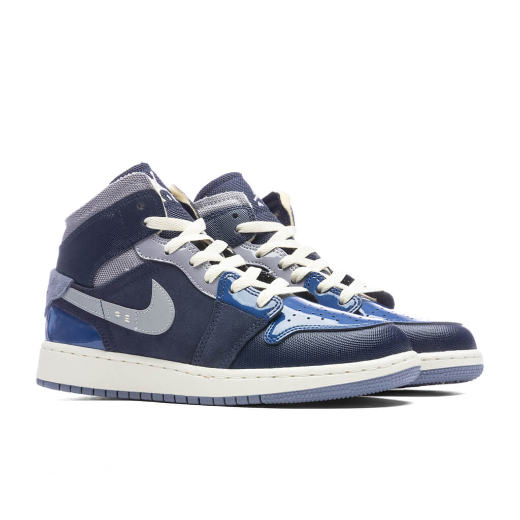 Air Jordan 1 Mid SE Craft (GS) - Obsidian/White/French Blue - Image 2