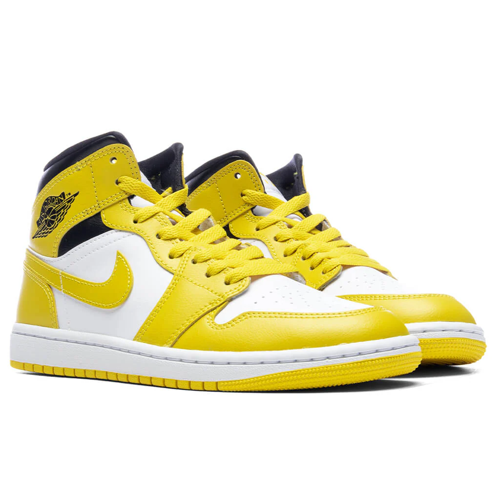 Women's Air Jordan 1 Mid - White/Vivid Sulfur/Black - Image 2