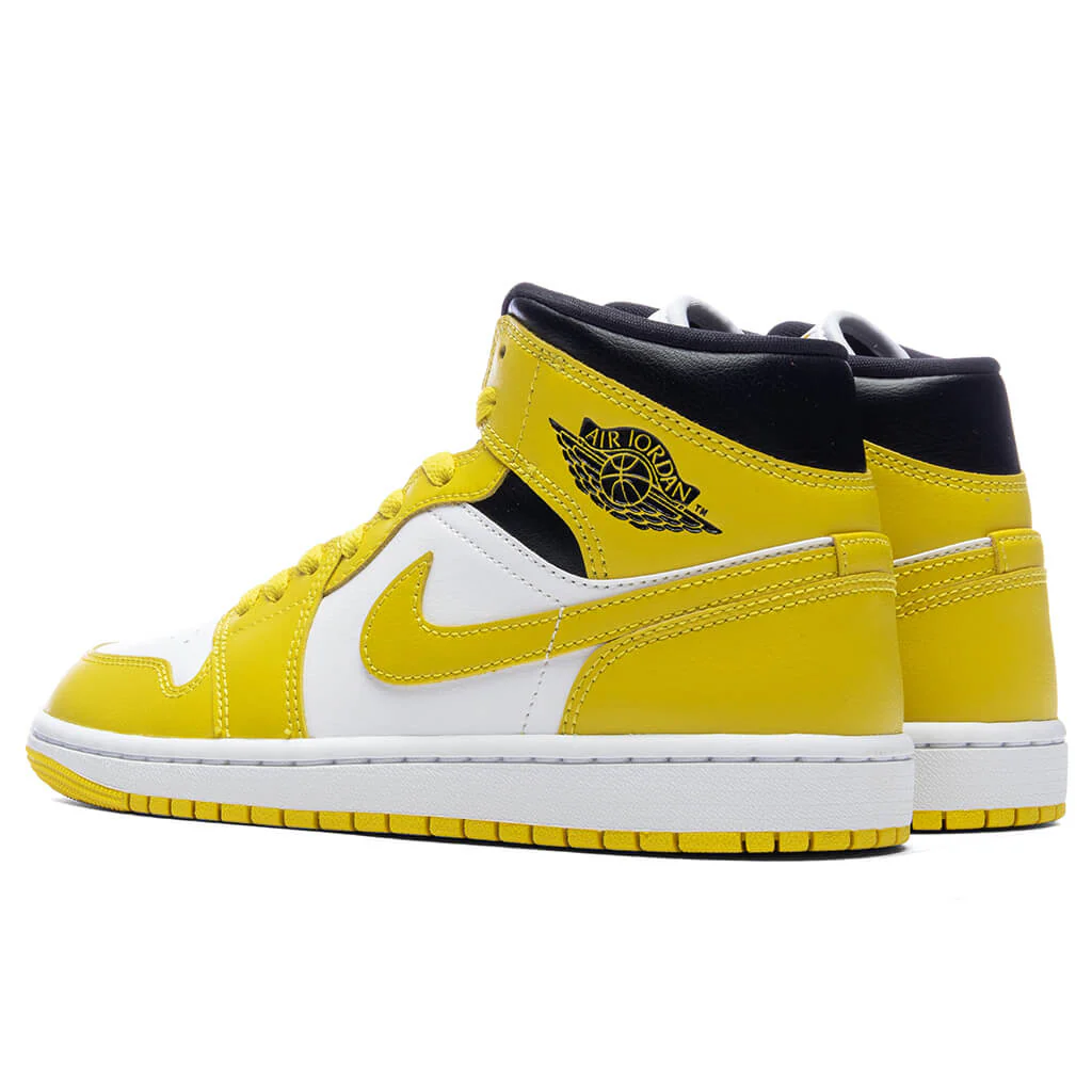 Women's Air Jordan 1 Mid - White/Vivid Sulfur/Black - Image 3