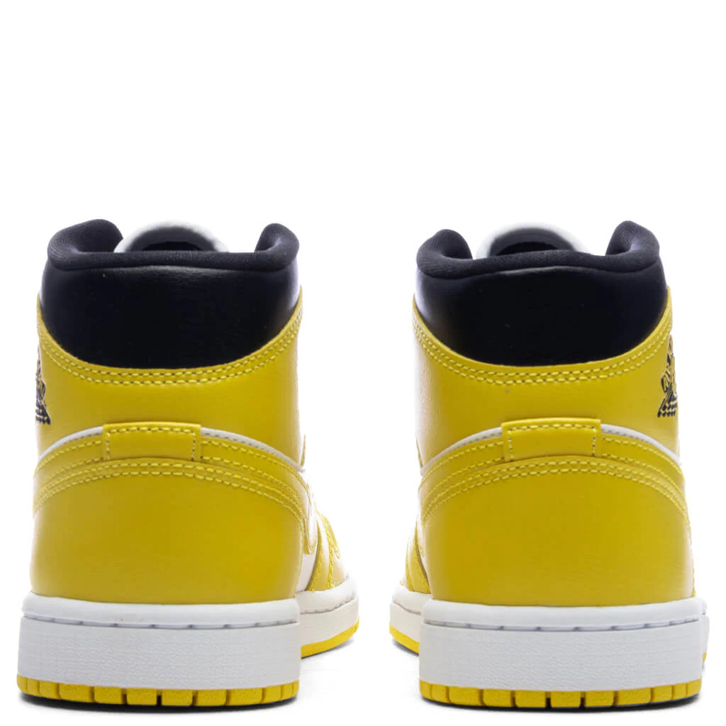 Women's Air Jordan 1 Mid - White/Vivid Sulfur/Black - Image 4