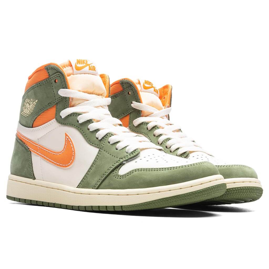 Air Jordan 1 Retro Hi OG Craft - Celadon/Sky J Light Olive/Bright Mandarin - Image 2
