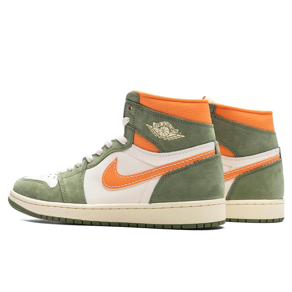 Air Jordan 1 Retro Hi OG Craft - Celadon/Sky J Light Olive/Bright Mandarin - Image 3