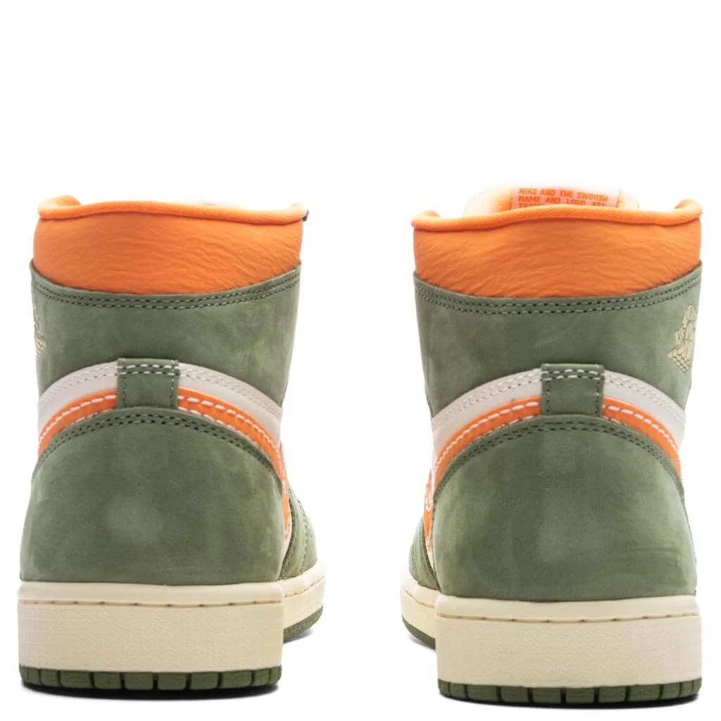 Air Jordan 1 Retro Hi OG Craft - Celadon/Sky J Light Olive/Bright Mandarin - Image 4