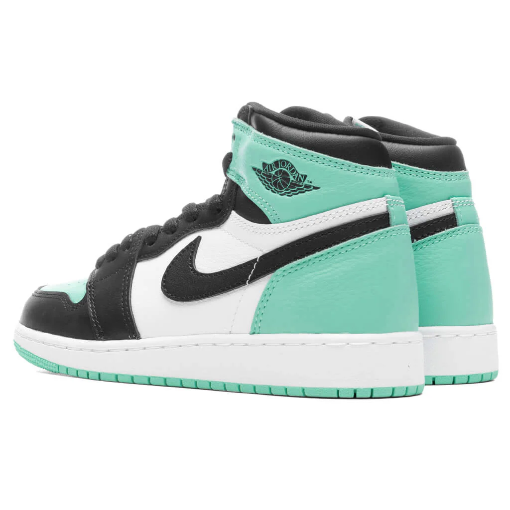 Air Jordan 1 Retro High OG (GS) - White/Black/Green Glow - Image 3