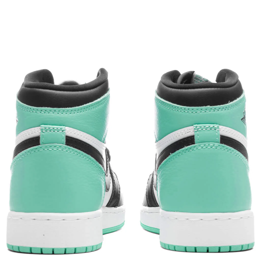 Air Jordan 1 Retro High OG (GS) - White/Black/Green Glow - Image 4
