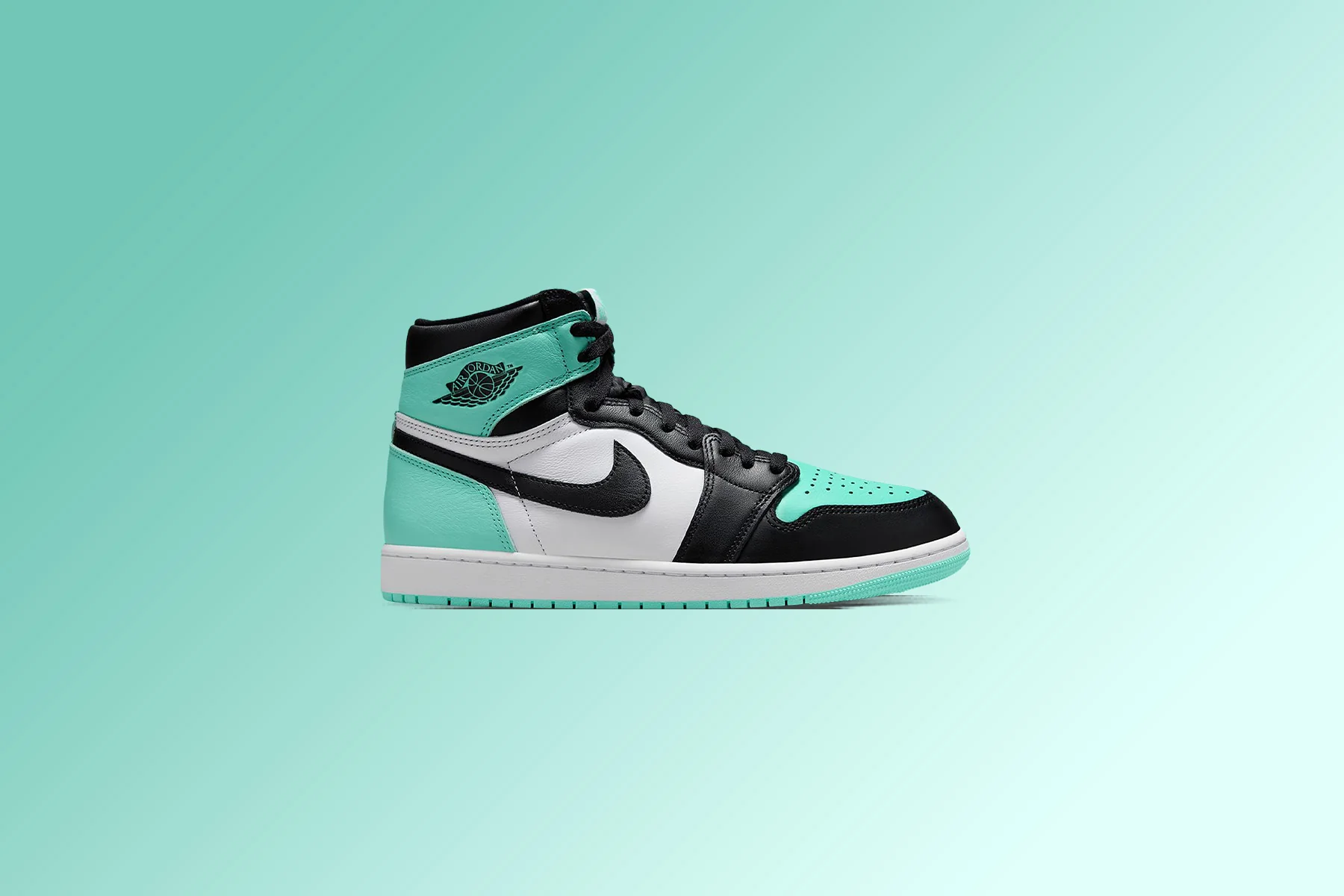 Air Jordan 1 Retro High OG (GS) - White/Black/Green Glow - Image 5