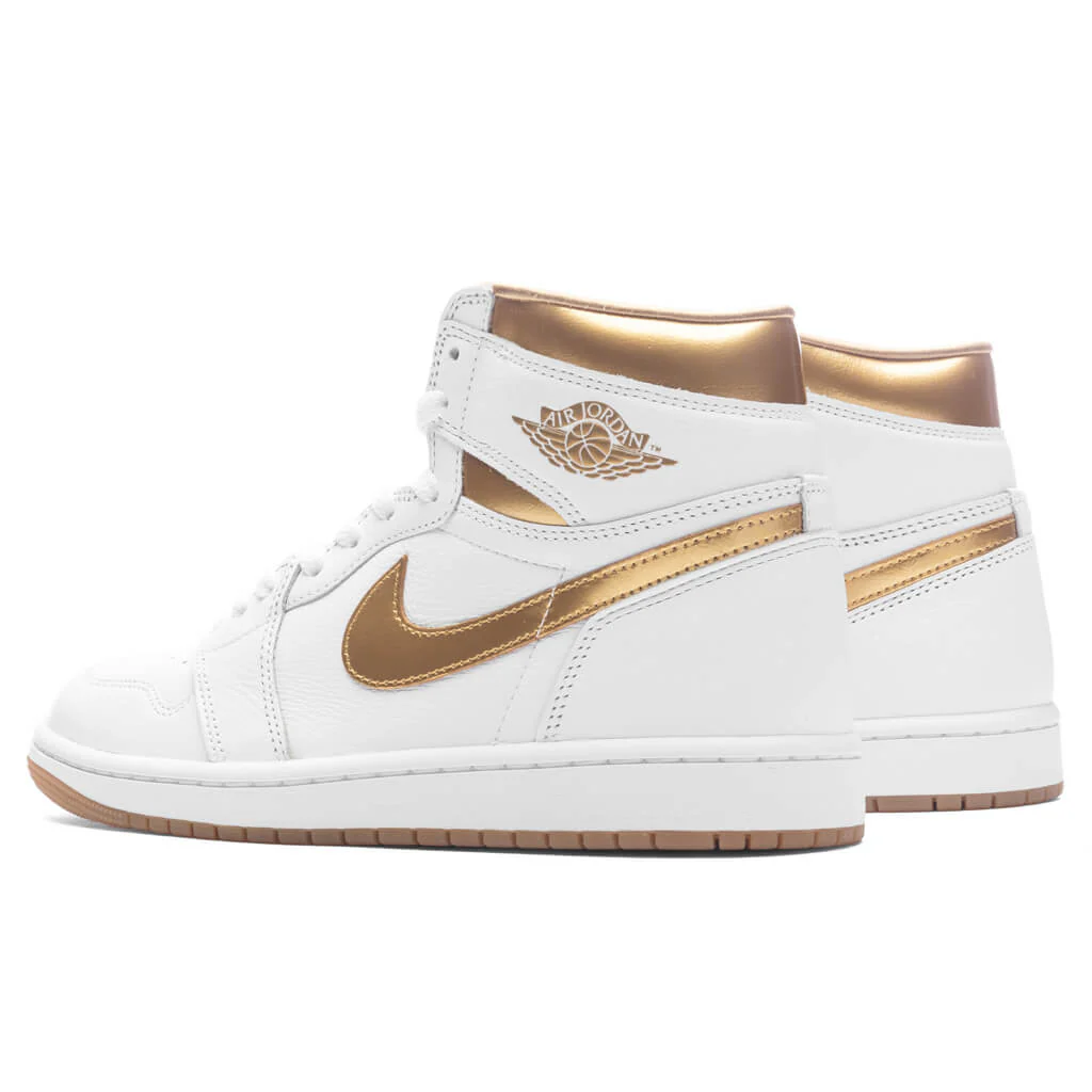 Women's Air Jordan 1 Retro High OG - White/Metallic Gold/Gum Light Brown - Image 3