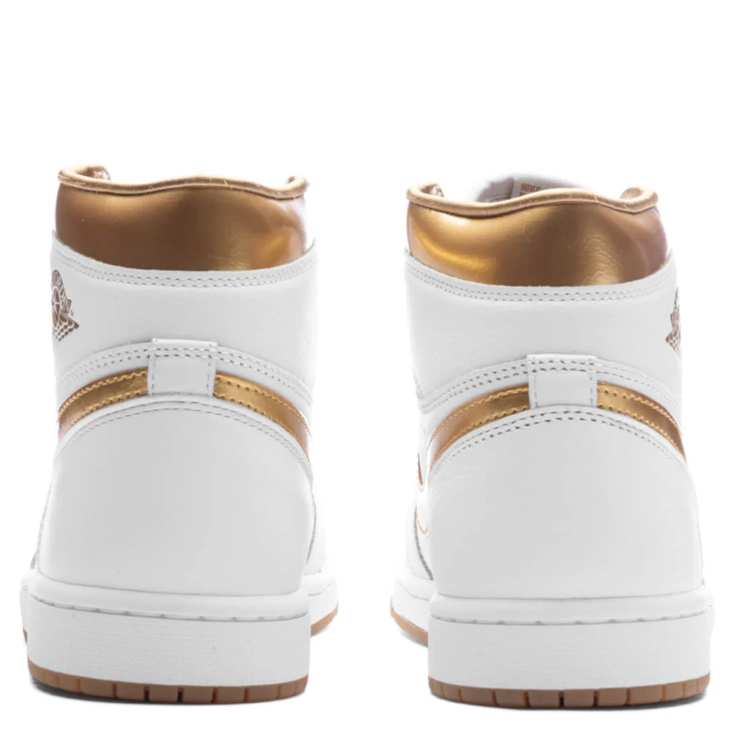 Women's Air Jordan 1 Retro High OG - White/Metallic Gold/Gum Light Brown - Image 4