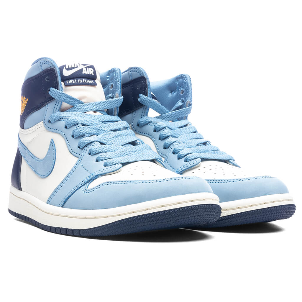 Women's Air Jordan 1 Retro High OG 'First in Flight' - University Blue/University Gold/Sail - Image 2