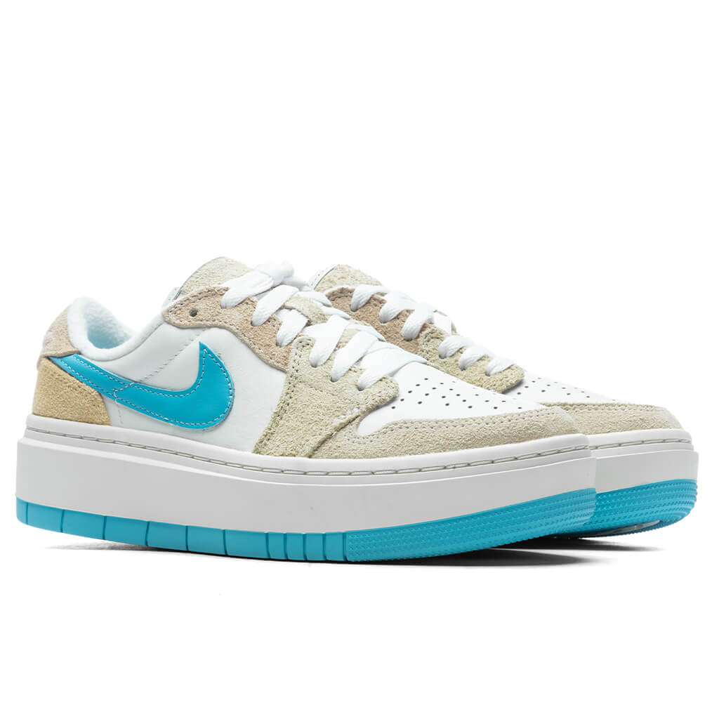 Women's Air Jordan 1 Elevate Low Salt Lake City - White/Baltic Blue/Oil Green - Image 2