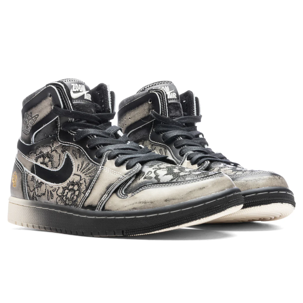 Air Jordan 1 Zoom Comfort 2 Premium 'Dia De Muertos' - Black/Pale Ivory - Image 2