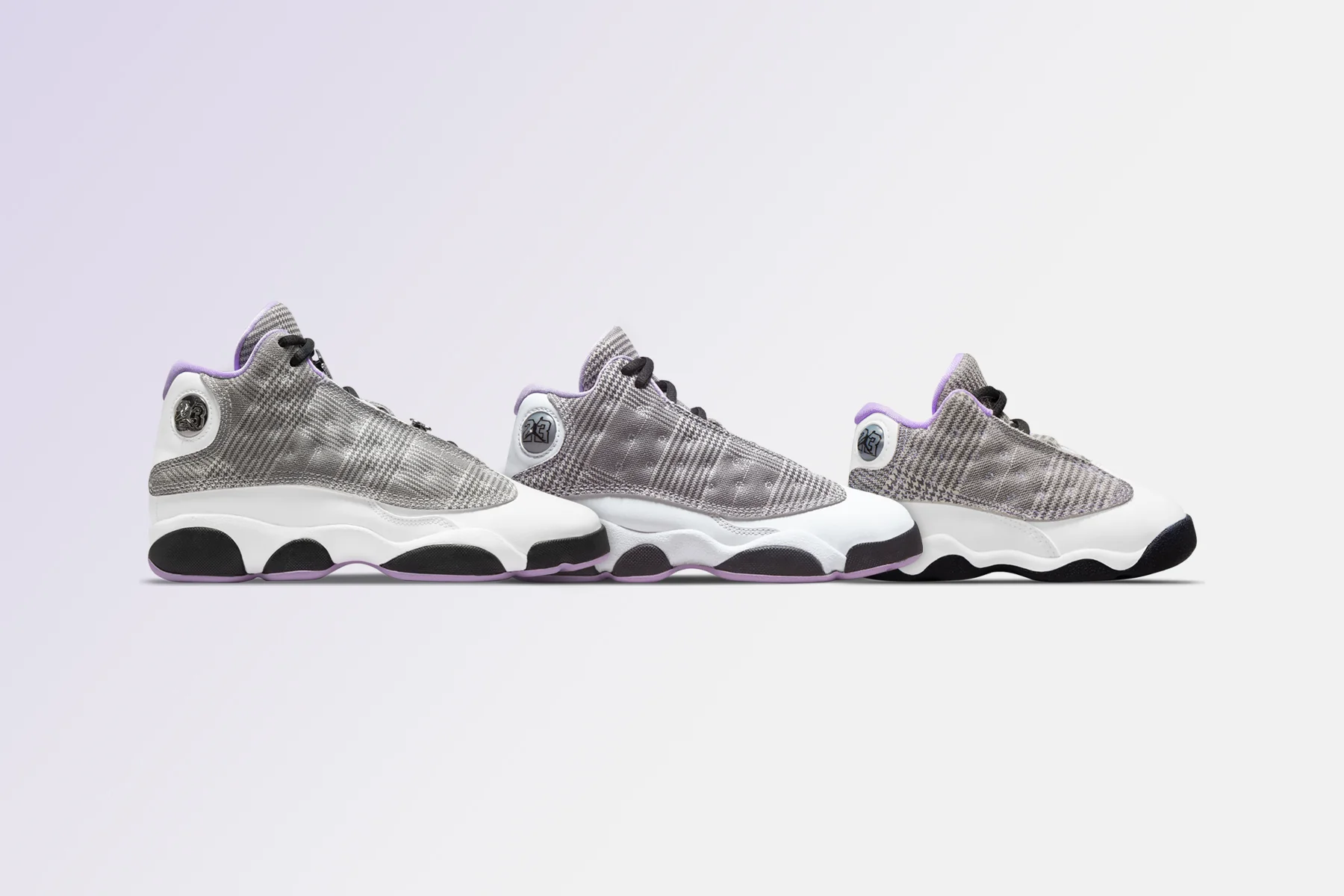 Air Jordan 13 Retro (TD) - Black/Lilac/White/Metallic Silver - Image 2