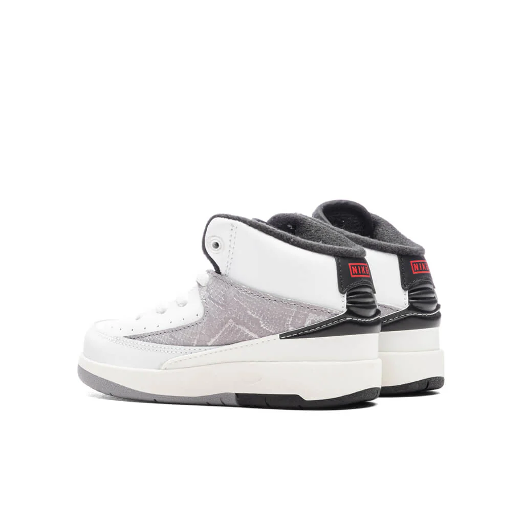 Air Jordan 2 Retro (TD) 'Python' - White/Fire Red/Cement Grey - Image 3