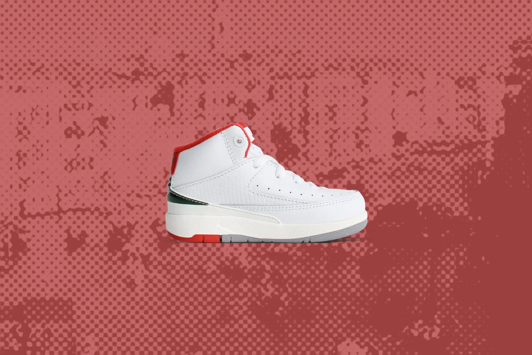 Air Jordan 2 Retro (TD) 'Italy' - White/Fire Red/Fir - Image 5