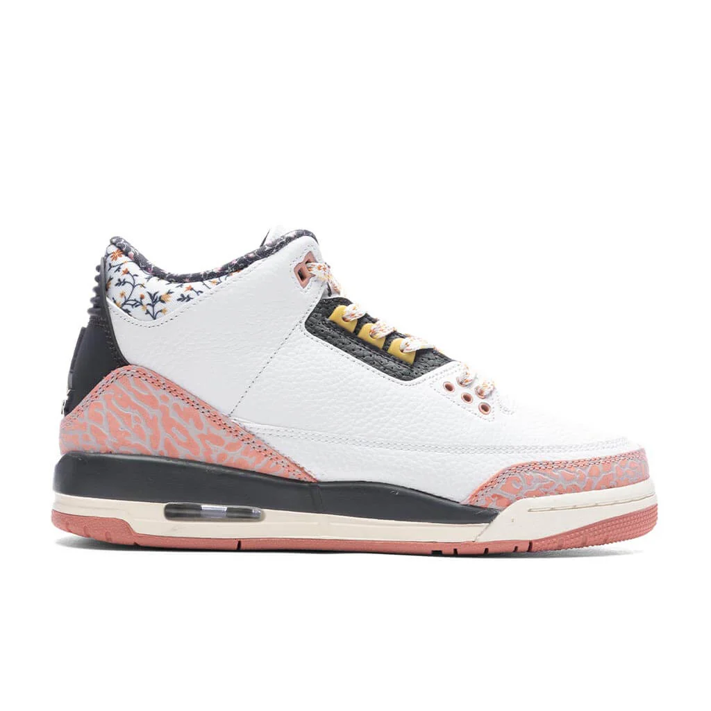 Air Jordan 3 Retro (GS) 'Vintage Floral' - White/Anthracite/Red Stardust