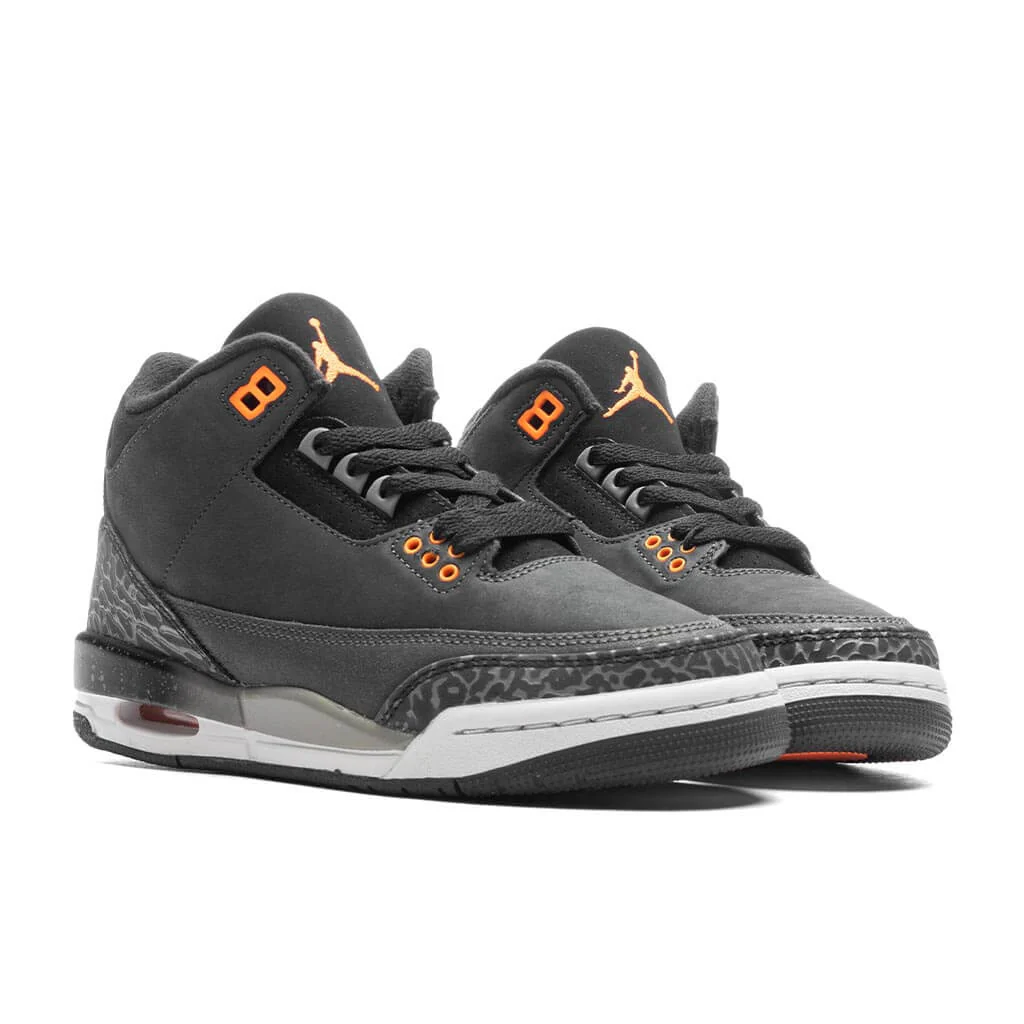 Air Jordan 3 Retro (GS) 'Fear' - Night Stadium/Total Orange/Black - Image 2