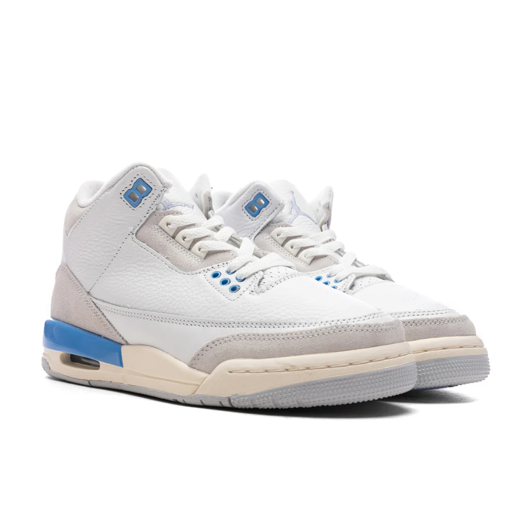 Air Jordan 3 Retro 'Lucky Shorts' (GS) - Summit White/Hydrogen Blue/Legend Blue - Image 2