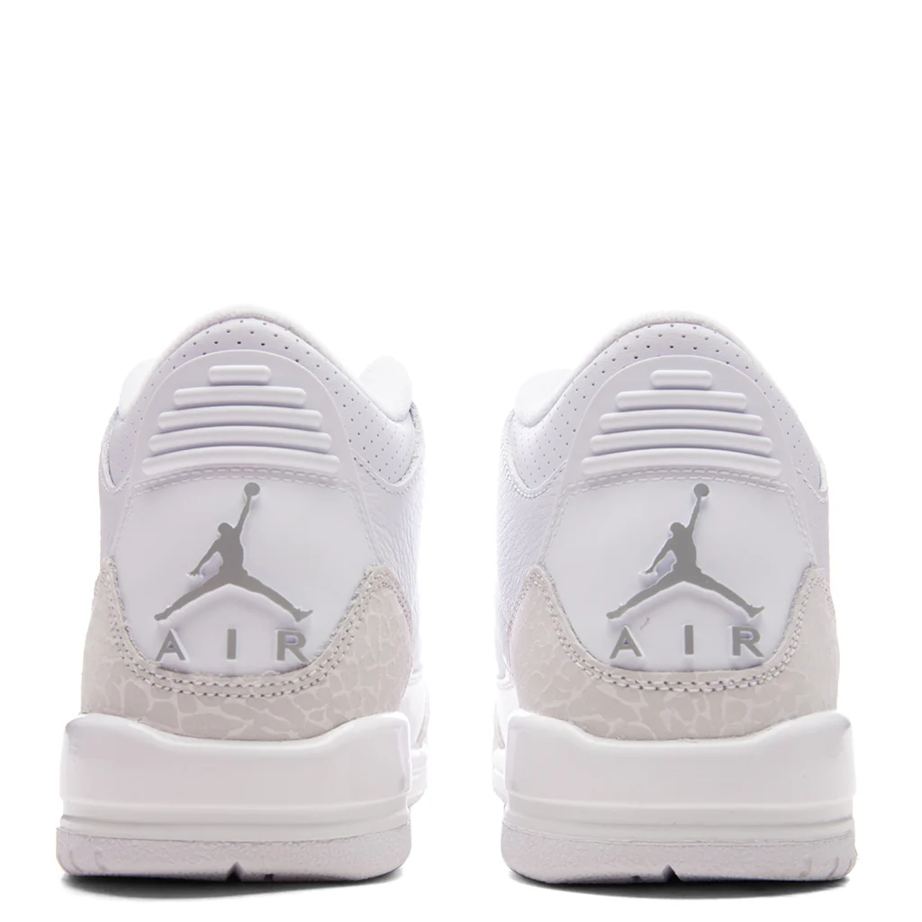 Air Jordan 3 Retro 'Pure Money' (GS) - White/Metalic Silver - Image 3