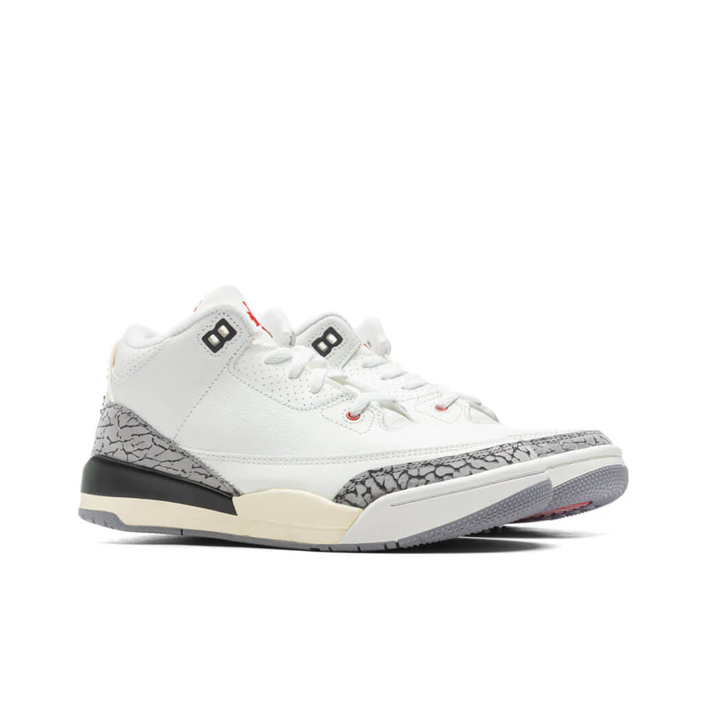 Air Jordan 3 Retro (PS) White Cement Reimagined - Summit White/Fire Red - Image 2