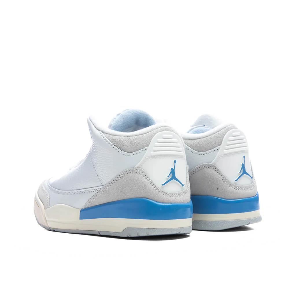 Air Jordan 3 Retro 'Lucky Shorts' (PS) - Summit White/Hydrogen Blue/Legend Blue - Image 3