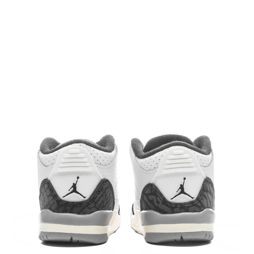 Air Jordan 3 Retro (TD) - Summit White/Fire Red/Cement Grey - Image 4